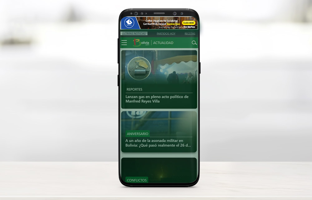 Ejemplo de Publicidad movil 320x50